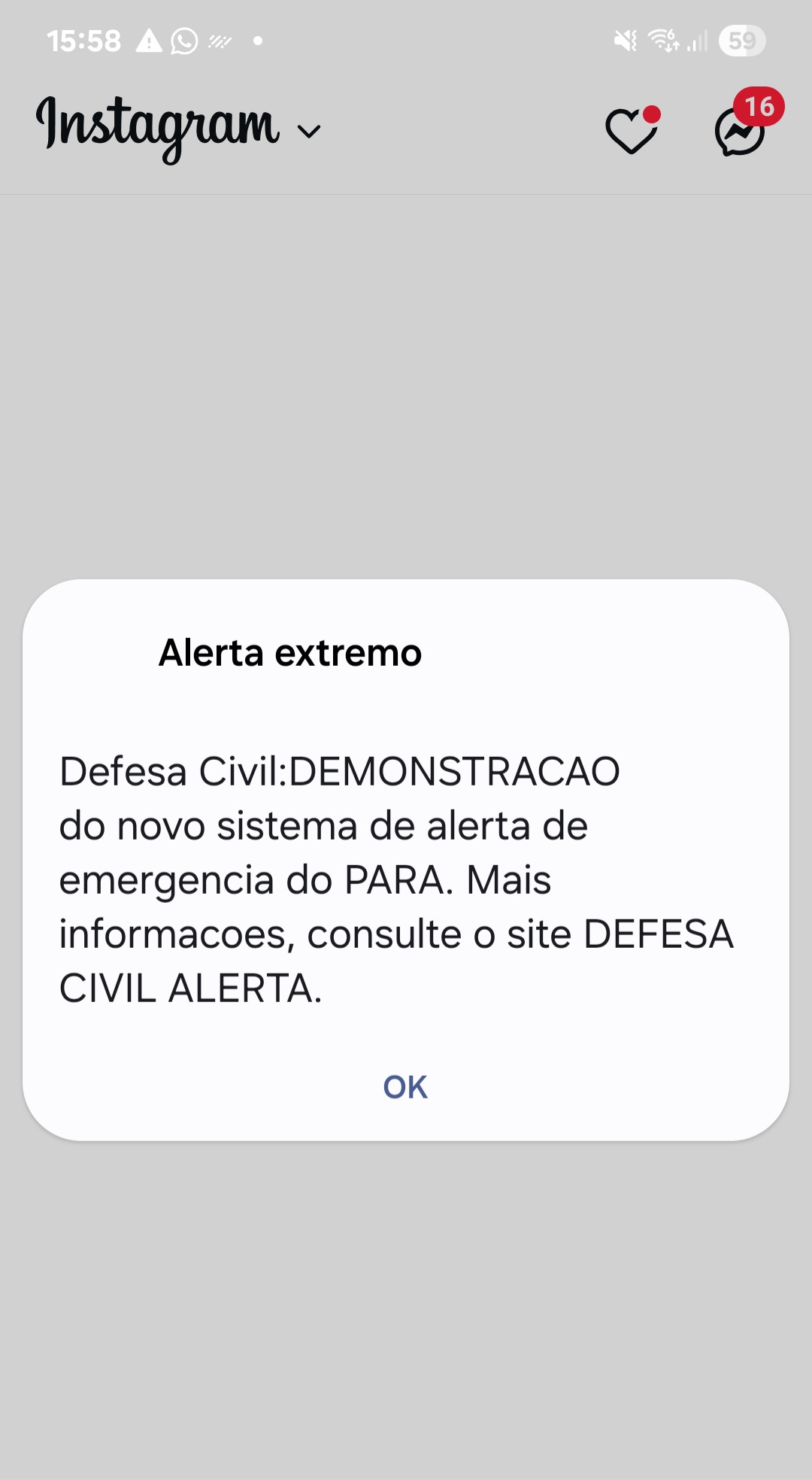 ​Teste do Sistema Nacional de Defesa Civil é realizado no Pará e outros estados do Norte do Brasil