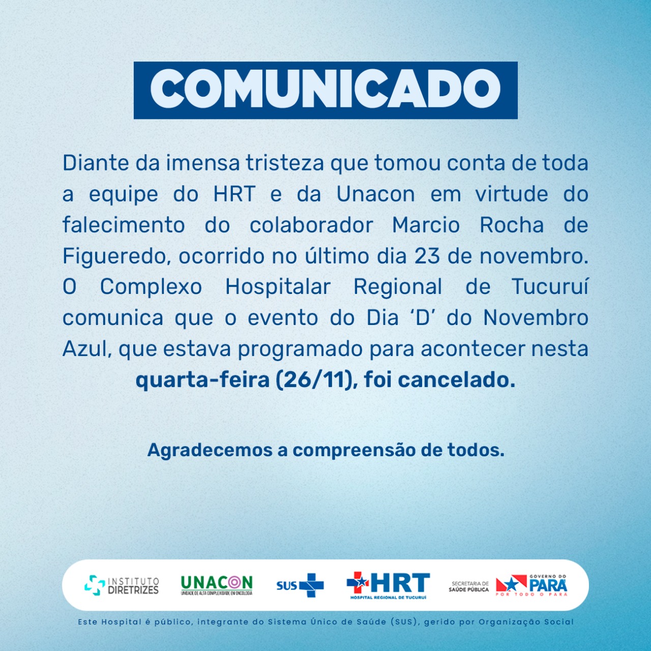​HRT e Unacon: COMUNICADO